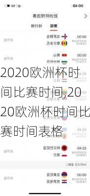 2020欧洲杯时间比赛时间,2020欧洲杯时间比赛时间表格