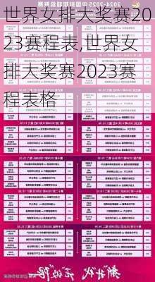 世界女排大奖赛2023赛程表,世界女排大奖赛2023赛程表格