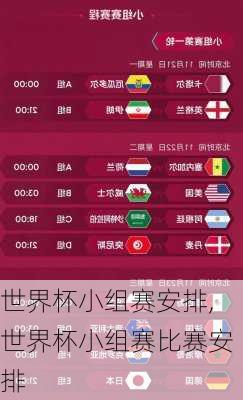 世界杯小组赛安排,世界杯小组赛比赛安排