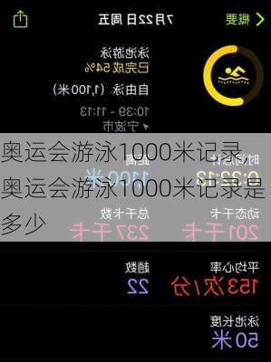 奥运会游泳1000米记录,奥运会游泳1000米记录是多少