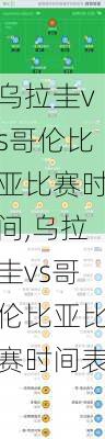 乌拉圭vs哥伦比亚比赛时间,乌拉圭vs哥伦比亚比赛时间表