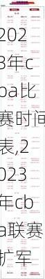 2023年cba比赛时间表,2023年cba联赛扩军