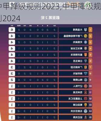 中甲降级规则2023,中甲降级规则2024