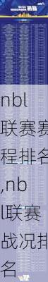 nbl联赛赛程排名,nbl联赛战况排名