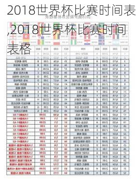 2018世界杯比赛时间表,2018世界杯比赛时间表格