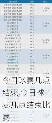 今日球赛几点结束,今日球赛几点结束比赛