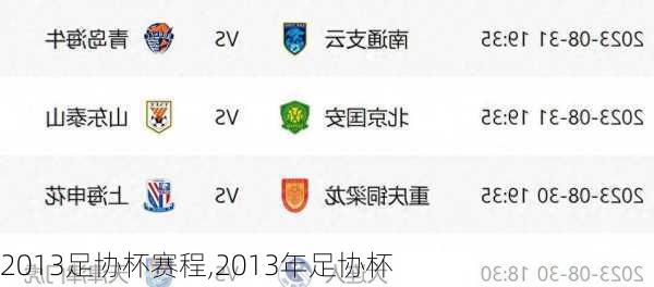 2013足协杯赛程,2013年足协杯