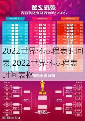 2022世界杯赛程表时间表,2022世界杯赛程表时间表格