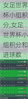 女足世界杯小组积分,女足世界杯小组积分和进球数