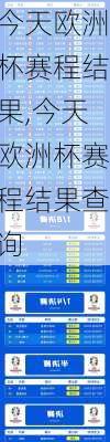 今天欧洲杯赛程结果,今天欧洲杯赛程结果查询