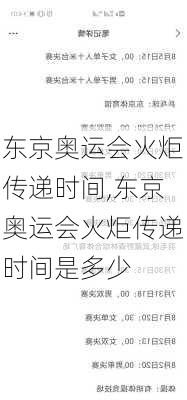 东京奥运会火炬传递时间,东京奥运会火炬传递时间是多少