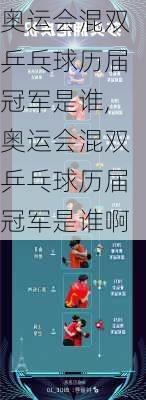 奥运会混双乒乓球历届冠军是谁,奥运会混双乒乓球历届冠军是谁啊