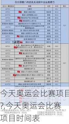 今天奥运会比赛项目?,今天奥运会比赛项目时间表