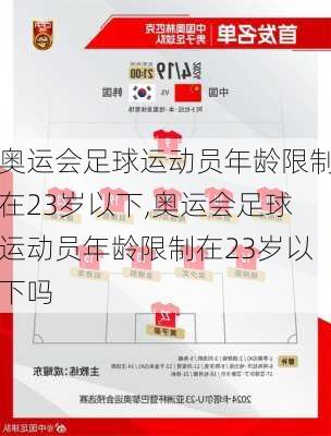 奥运会足球运动员年龄限制在23岁以下,奥运会足球运动员年龄限制在23岁以下吗