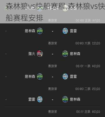 森林狼vs快船赛程,森林狼vs快船赛程安排