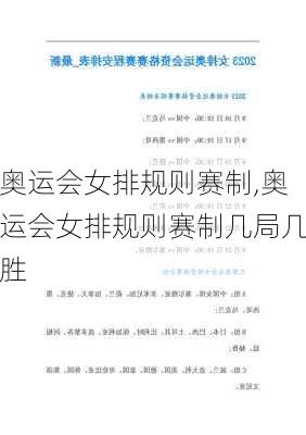 奥运会女排规则赛制,奥运会女排规则赛制几局几胜