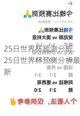 25日世界杯预测分析,25日世界杯预测分析最新