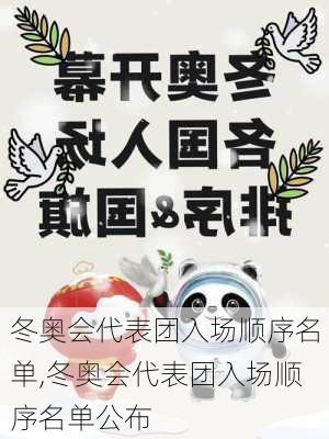 冬奥会代表团入场顺序名单,冬奥会代表团入场顺序名单公布
