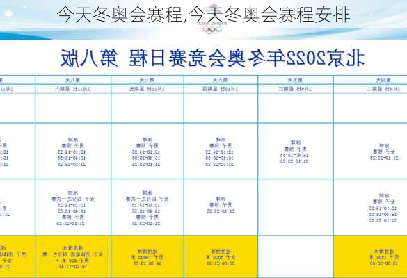今天冬奥会赛程,今天冬奥会赛程安排