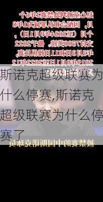 斯诺克超级联赛为什么停赛,斯诺克超级联赛为什么停赛了