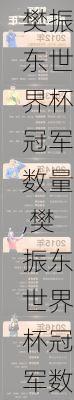 樊振东世界杯冠军数量,樊振东世界杯冠军数量排名表