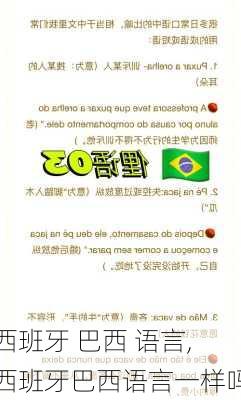 西班牙 巴西 语言,西班牙巴西语言一样吗