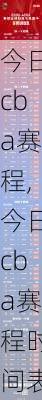 今日cba赛程,今日cba赛程时间表