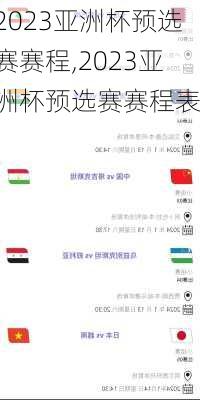 2023亚洲杯预选赛赛程,2023亚洲杯预选赛赛程表