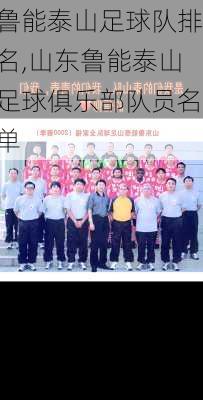 鲁能泰山足球队排名,山东鲁能泰山足球俱乐部队员名单