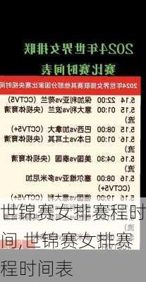 世锦赛女排赛程时间,世锦赛女排赛程时间表