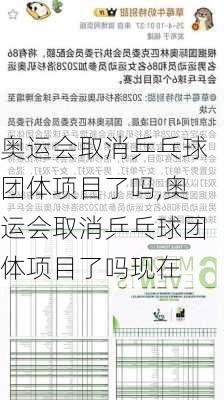 奥运会取消乒乓球团体项目了吗,奥运会取消乒乓球团体项目了吗现在