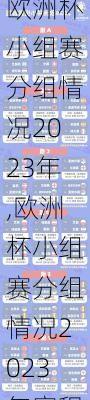 欧洲杯小组赛分组情况2023年,欧洲杯小组赛分组情况2023年赛程