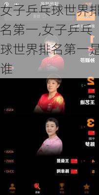 女子乒乓球世界排名第一,女子乒乓球世界排名第一是谁