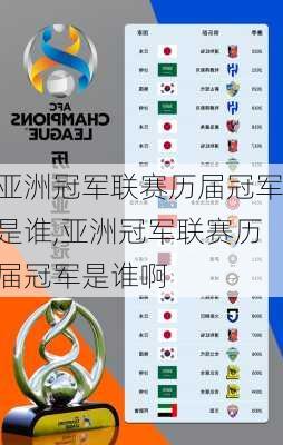 亚洲冠军联赛历届冠军是谁,亚洲冠军联赛历届冠军是谁啊