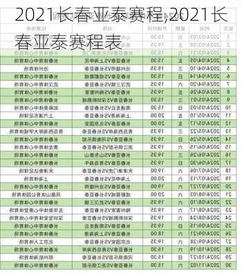 2021长春亚泰赛程,2021长春亚泰赛程表