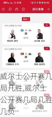 威尔士公开赛几局几胜,威尔士公开赛几局几胜几负