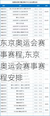 东京奥运会赛事赛程,东京奥运会赛事赛程安排