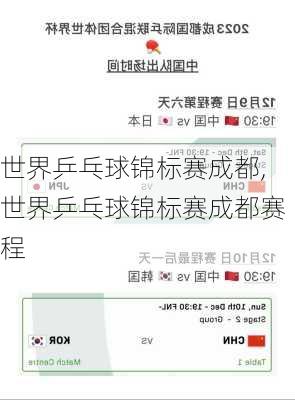 世界乒乓球锦标赛成都,世界乒乓球锦标赛成都赛程