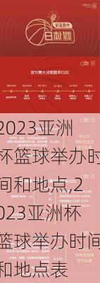 2023亚洲杯篮球举办时间和地点,2023亚洲杯篮球举办时间和地点表