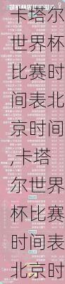 卡塔尔世界杯比赛时间表北京时间,卡塔尔世界杯比赛时间表北京时间几点