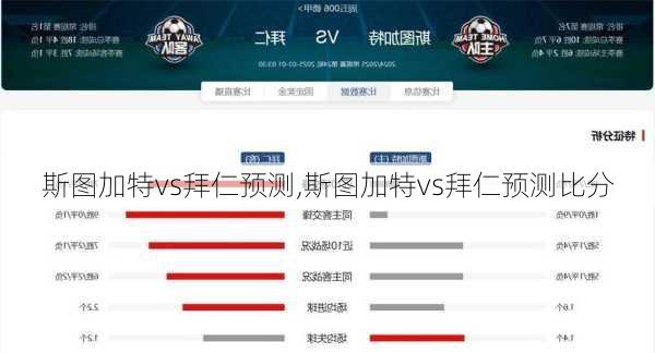斯图加特vs拜仁预测,斯图加特vs拜仁预测比分