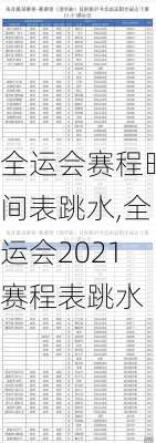 全运会赛程时间表跳水,全运会2021赛程表跳水