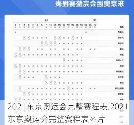 2021东京奥运会完整赛程表,2021东京奥运会完整赛程表图片