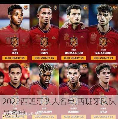 2022西班牙队大名单,西班牙队队员名单