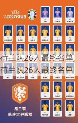 荷兰队26人最终名单,荷兰队26人最终名单