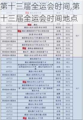第十三届全运会时间,第十三届全运会时间地点