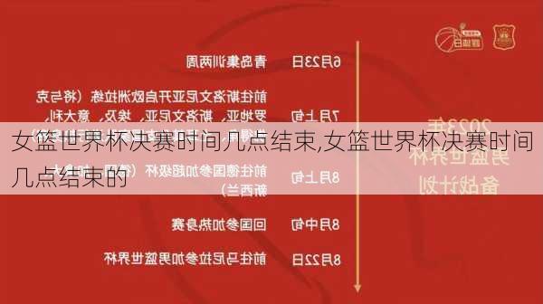 女篮世界杯决赛时间几点结束,女篮世界杯决赛时间几点结束的