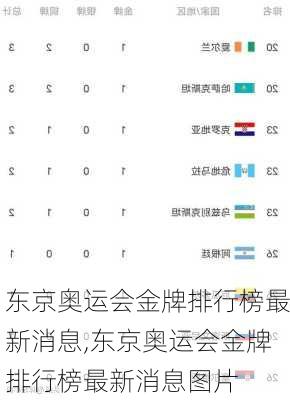 东京奥运会金牌排行榜最新消息,东京奥运会金牌排行榜最新消息图片