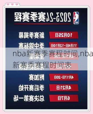 nba新赛季赛程时间,nba新赛季赛程时间表