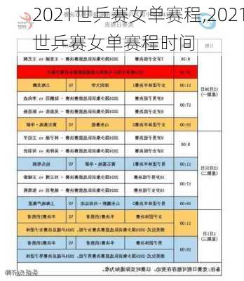 2021世乒赛女单赛程,2021世乒赛女单赛程时间